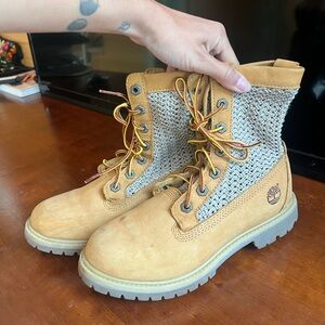 Woven Crochet Timberland Combat Boots